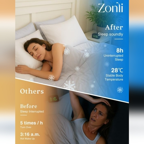 ZonLi Cooling Blanket for Hot Sleepers,90"x108" King Size Lightweight Cool Touch - Picture 3 of 13